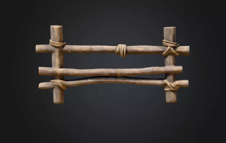 Rustic Boundaries Wood Low-poly 3D model_0