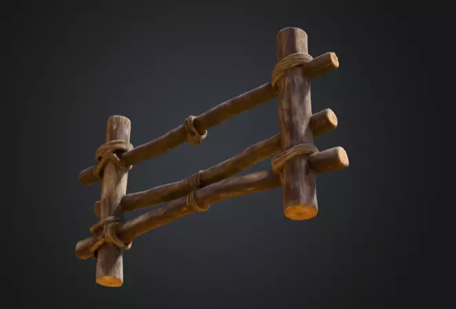 Rustic Boundaries Wood Low-poly 3D model_11