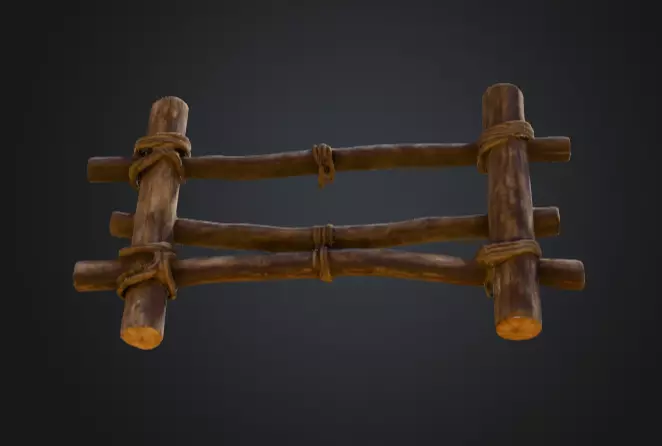 Rustic Boundaries Wood Low-poly 3D model_12