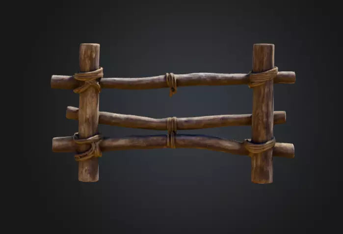 Rustic Boundaries Wood Low-poly 3D model_4