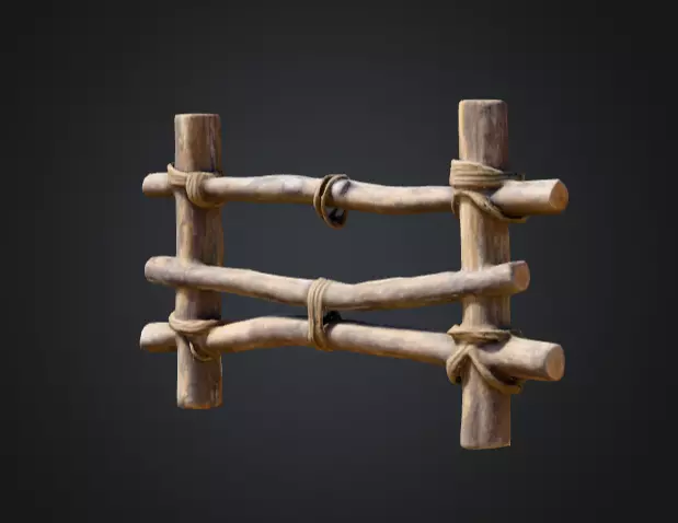 Rustic Boundaries Wood Low-poly 3D model_7