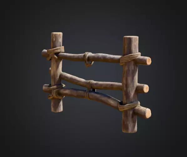 Rustic Boundaries Wood Low-poly 3D model_3