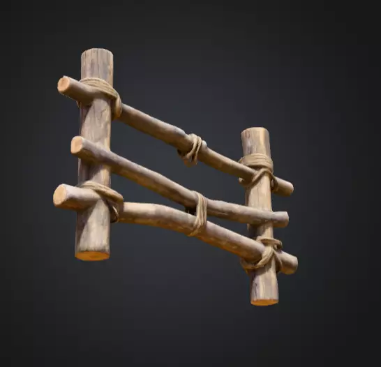 Rustic Boundaries Wood Low-poly 3D model_10