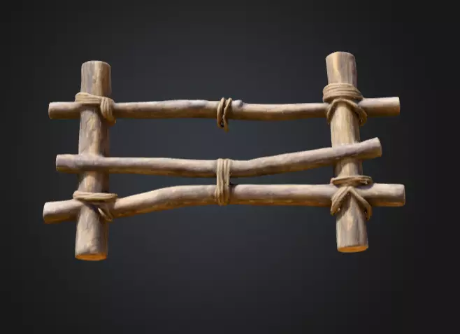 Rustic Boundaries Wood Low-poly 3D model_9