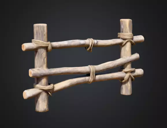 Rustic Boundaries Wood Low-poly 3D model_1