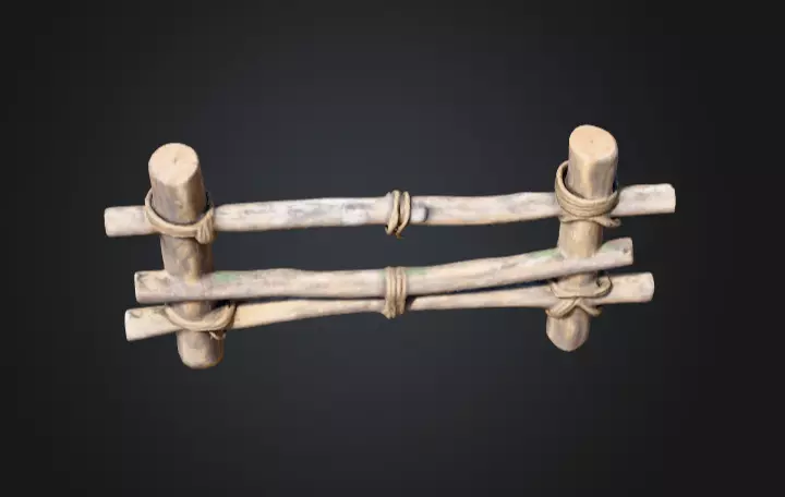 Rustic Boundaries Wood Low-poly 3D model_14