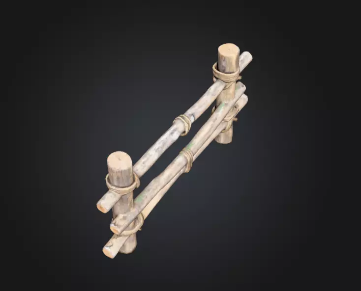 Rustic Boundaries Wood Low-poly 3D model_15
