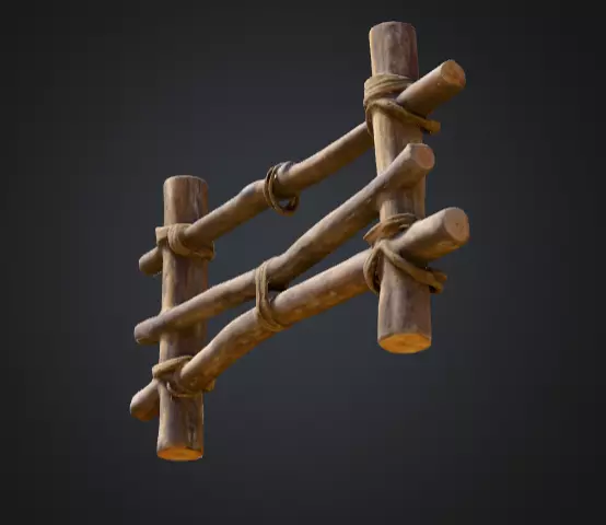 Rustic Boundaries Wood Low-poly 3D model_8