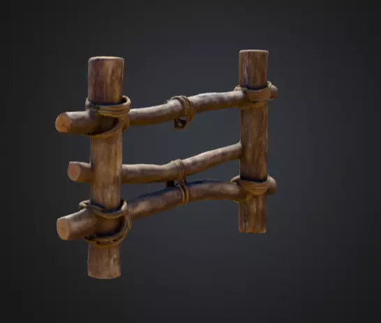 Rustic Boundaries Wood Low-poly 3D model_5