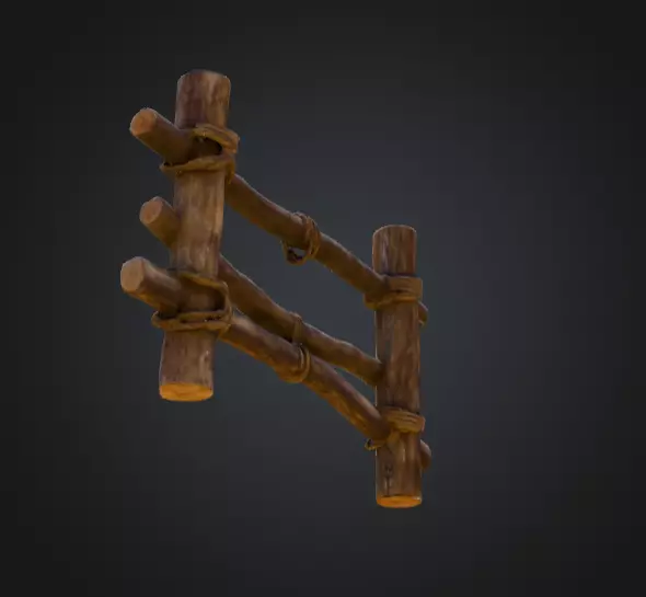 Rustic Boundaries Wood Low-poly 3D model_13