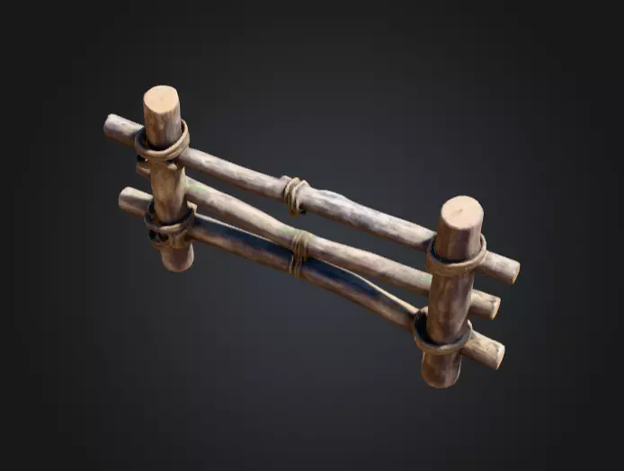 Rustic Boundaries Wood Low-poly 3D model_16