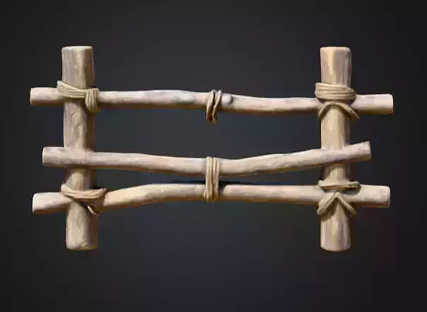 Rustic Boundaries Wood Low-poly 3D model