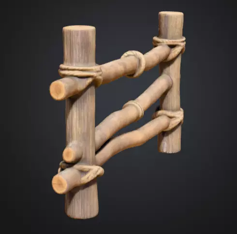 Rustic Boundaries Wood Low-poly 3D model_2