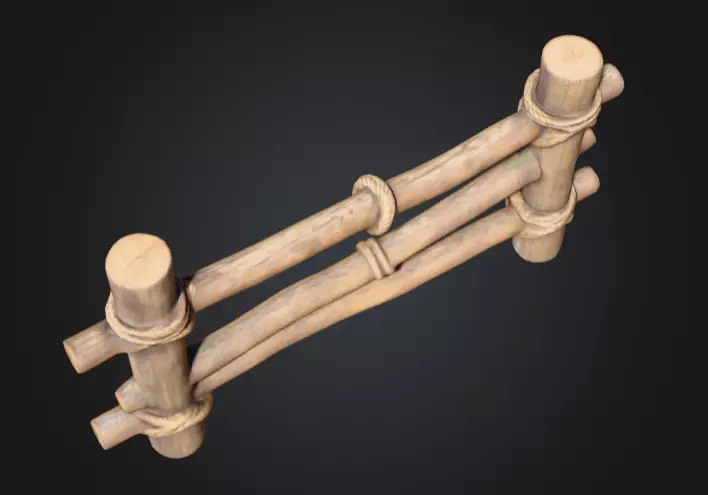 Rustic Boundaries Wood Low-poly 3D model_11