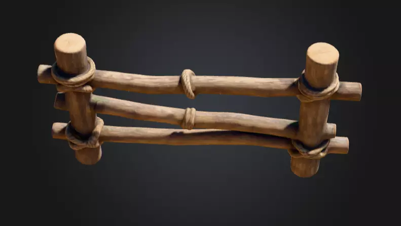 Rustic Boundaries Wood Low-poly 3D model_14