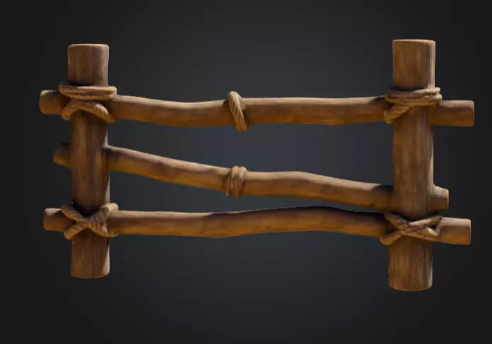 Rustic Boundaries Wood Low-poly 3D model_5