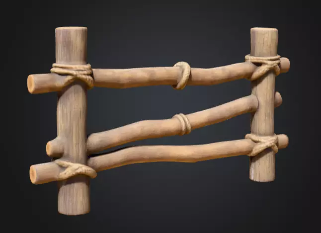 Rustic Boundaries Wood Low-poly 3D model_1