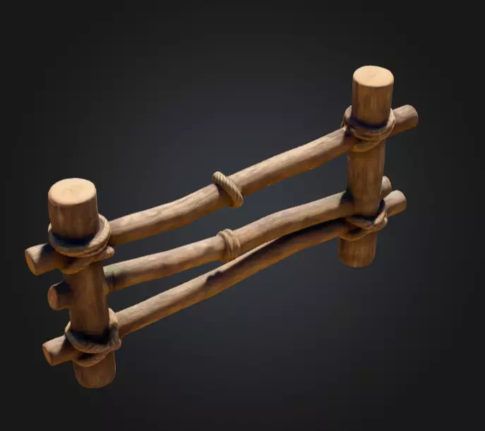 Rustic Boundaries Wood Low-poly 3D model_15