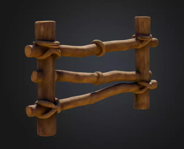 Rustic Boundaries Wood Low-poly 3D model_6