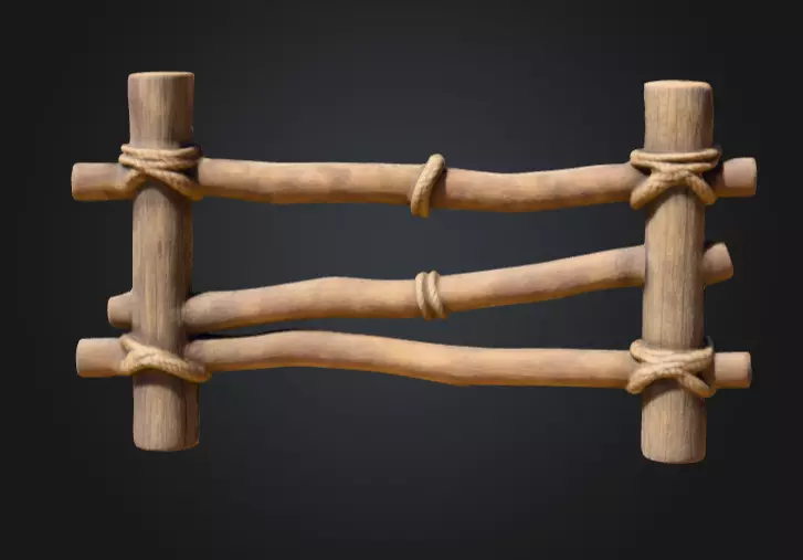 Rustic Boundaries Wood Low-poly 3D model_9