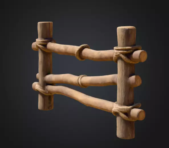Rustic Boundaries Wood Low-poly 3D model_8
