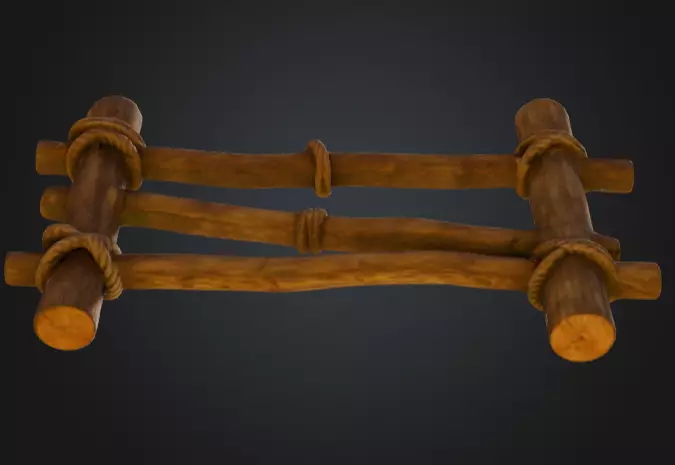 Rustic Boundaries Wood Low-poly 3D model_16