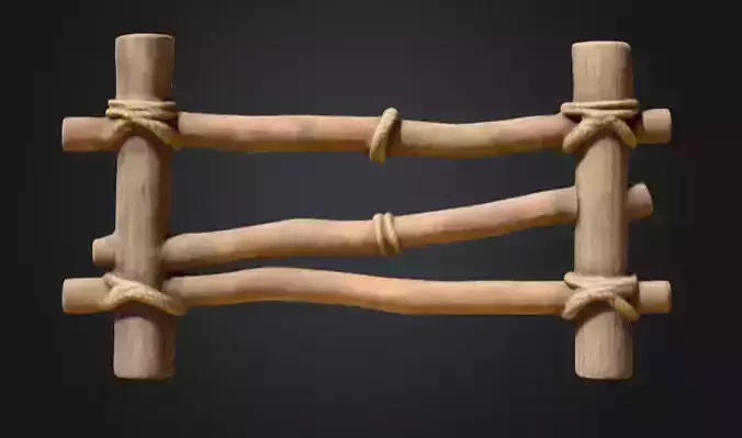 Rustic Boundaries Wood Low-poly 3D model