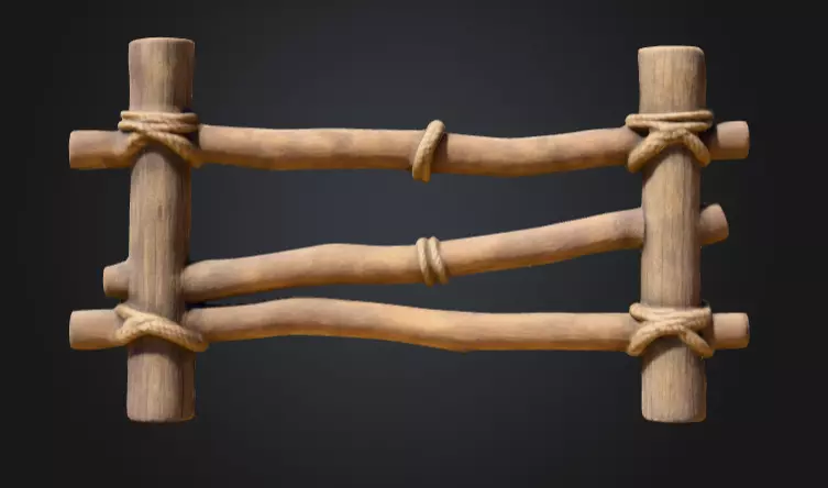 Rustic Boundaries Wood Low-poly 3D model_0