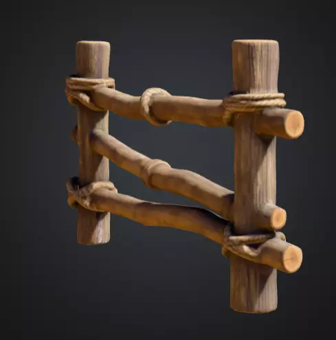 Rustic Boundaries Wood Low-poly 3D model_4