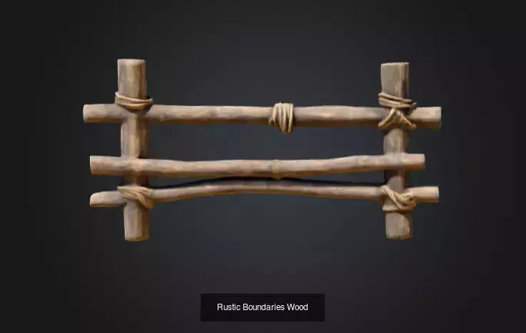 Rustic Boundaries Wooden Fence 3D Model Collection_1