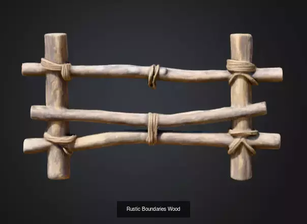 Rustic Boundaries Wooden Fence 3D Model Collection_2