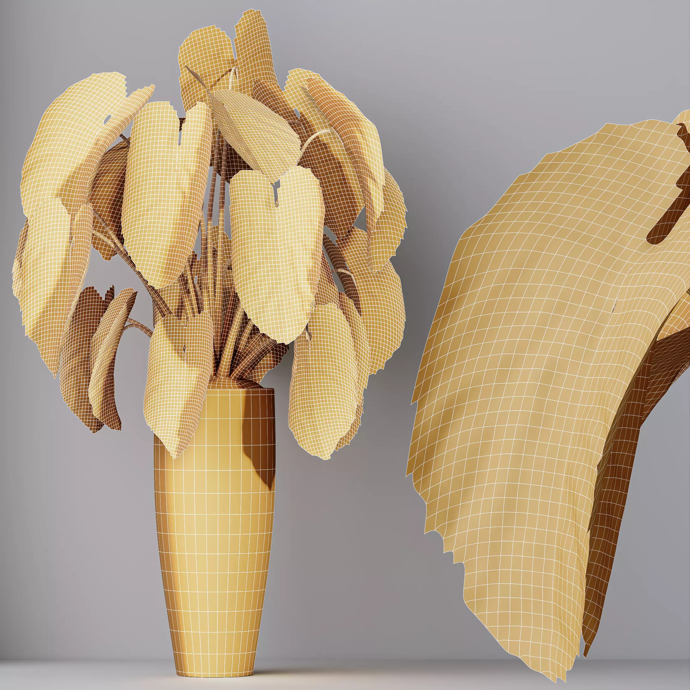 AV Indoor Plants Set 303 Olive Eucalyptus Alocasia Ficus Fig 3D model_9