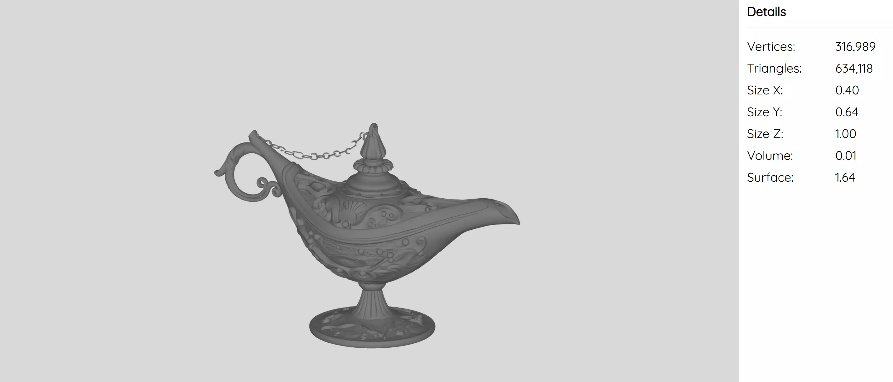 Aladdin Lamp 3D model_1