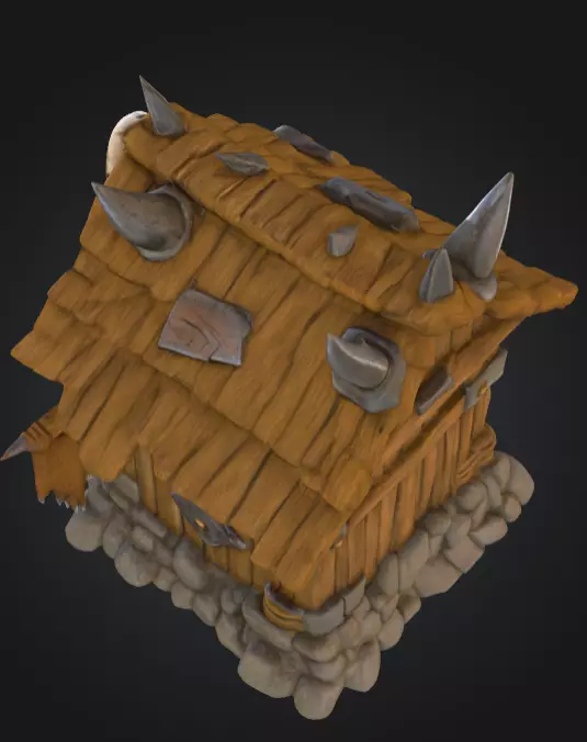 Orc House with Skull Low-poly 3D model_14