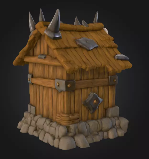 Orc House with Skull Low-poly 3D model_4