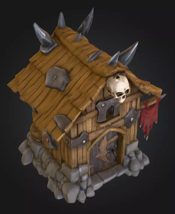 Orc House with Skull Low-poly 3D model_10