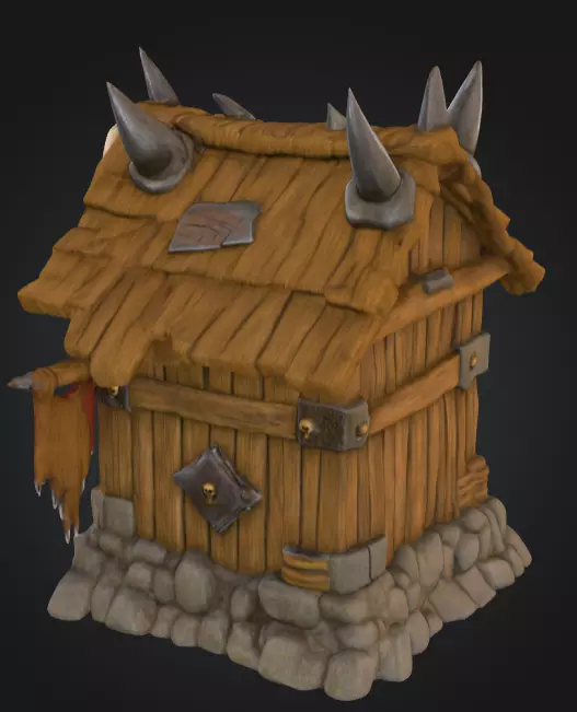 Orc House with Skull Low-poly 3D model_6