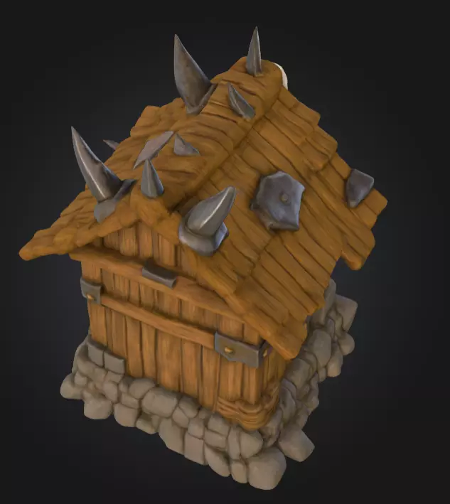 Orc House with Skull Low-poly 3D model_12