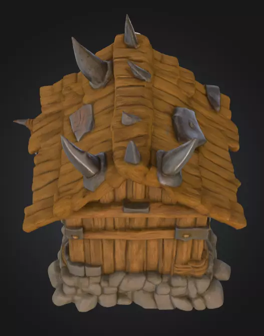 Orc House with Skull Low-poly 3D model_13
