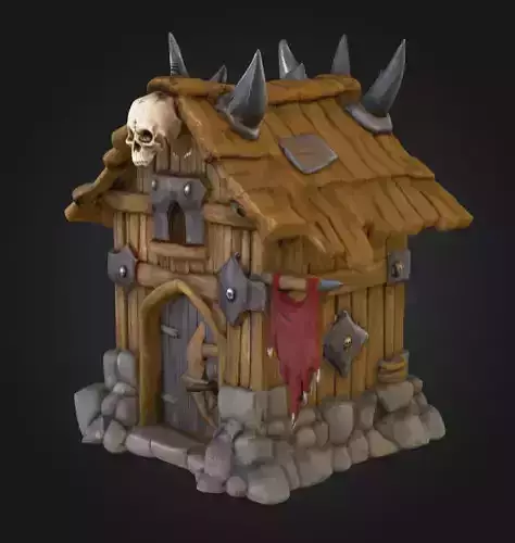 Orc House with Skull Low-poly 3D model