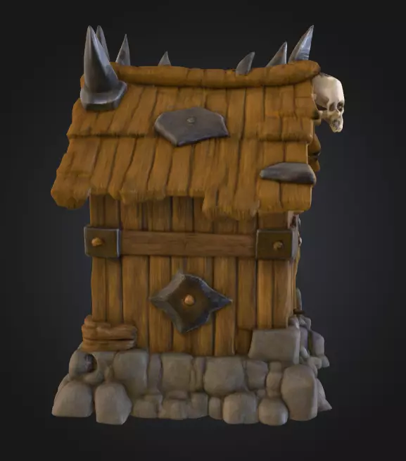Orc House with Skull Low-poly 3D model_3