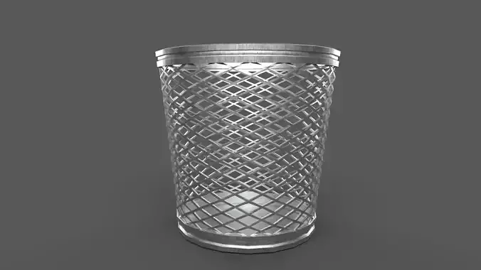 Trash Can Metal Low-poly 3D model Low-poly 3D model