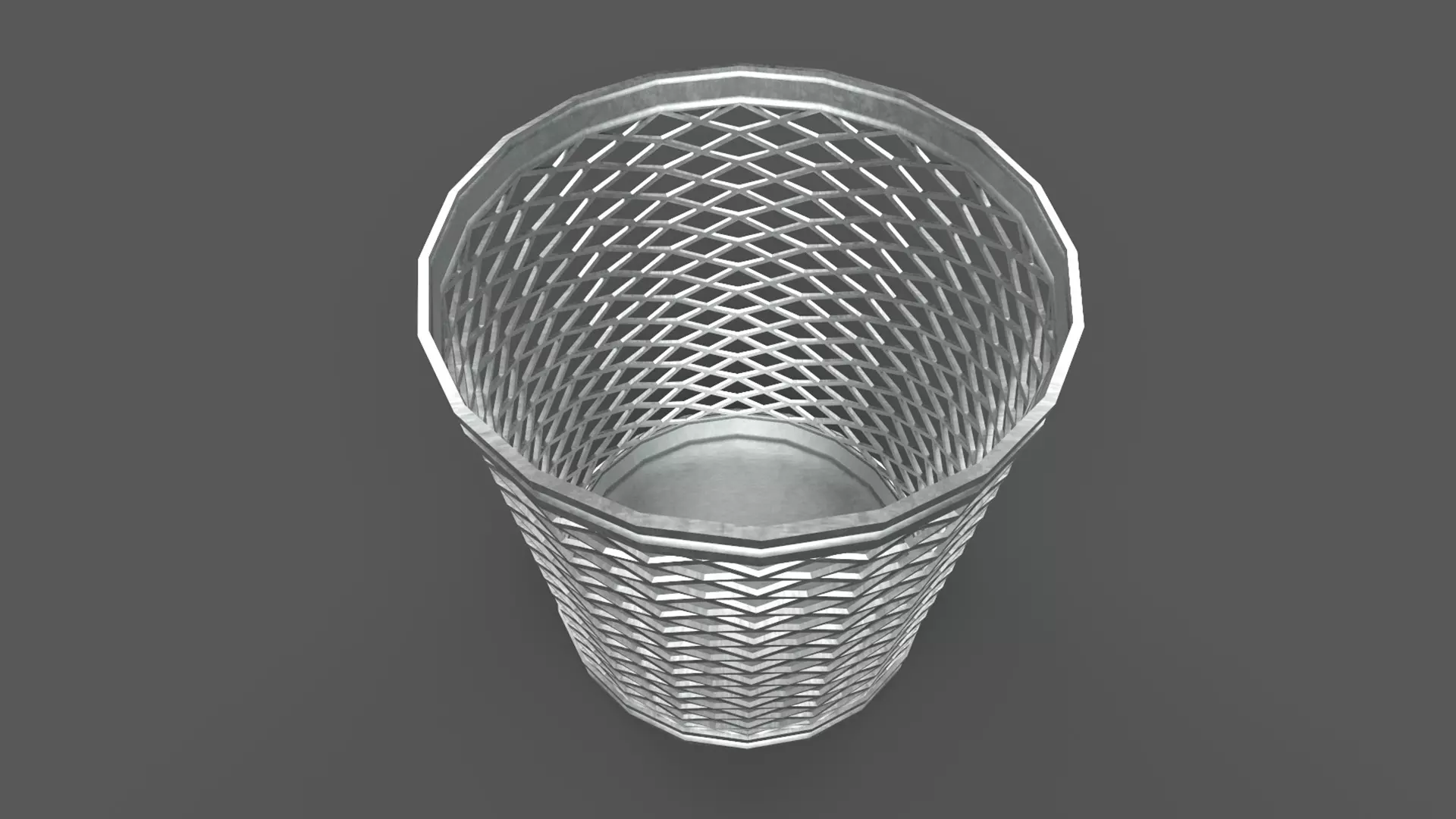 Trash Can Metal Low-poly 3D model Low-poly 3D model_1