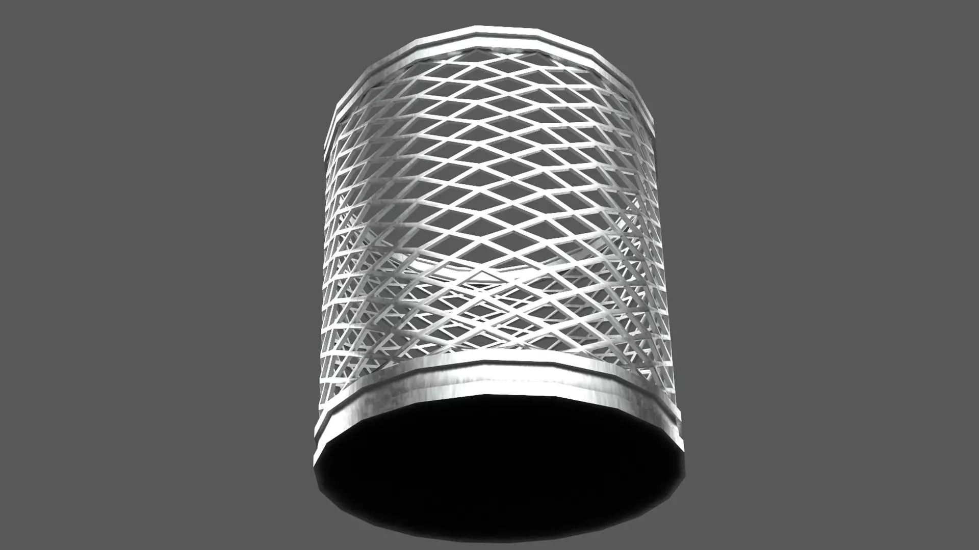 Trash Can Metal Low-poly 3D model Low-poly 3D model_3