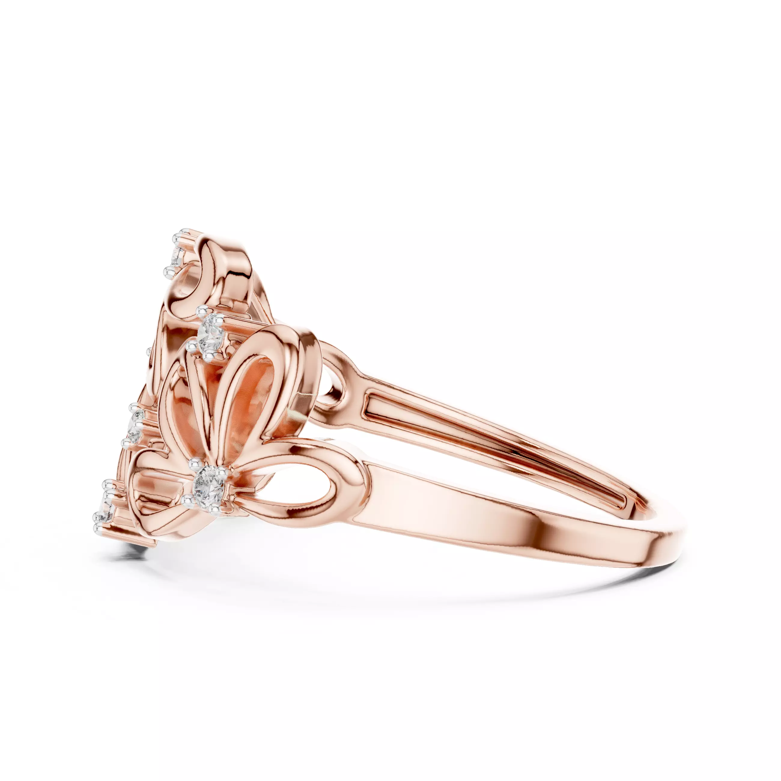 Heart Shape Round Diamond Engagement Wedding Ring 3DM STL Video 3D print model_5