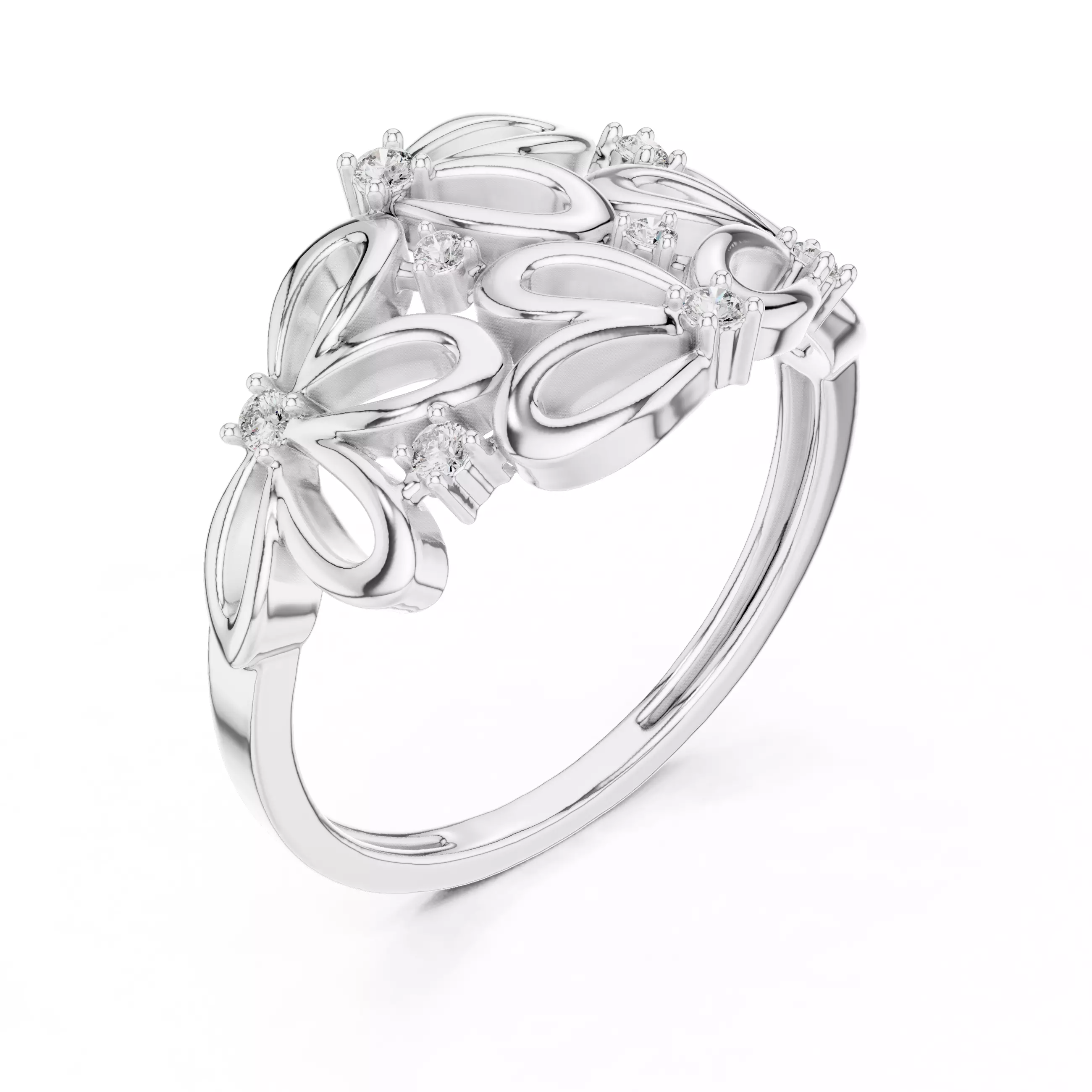 Heart Shape Round Diamond Engagement Wedding Ring 3DM STL Video 3D print model_10