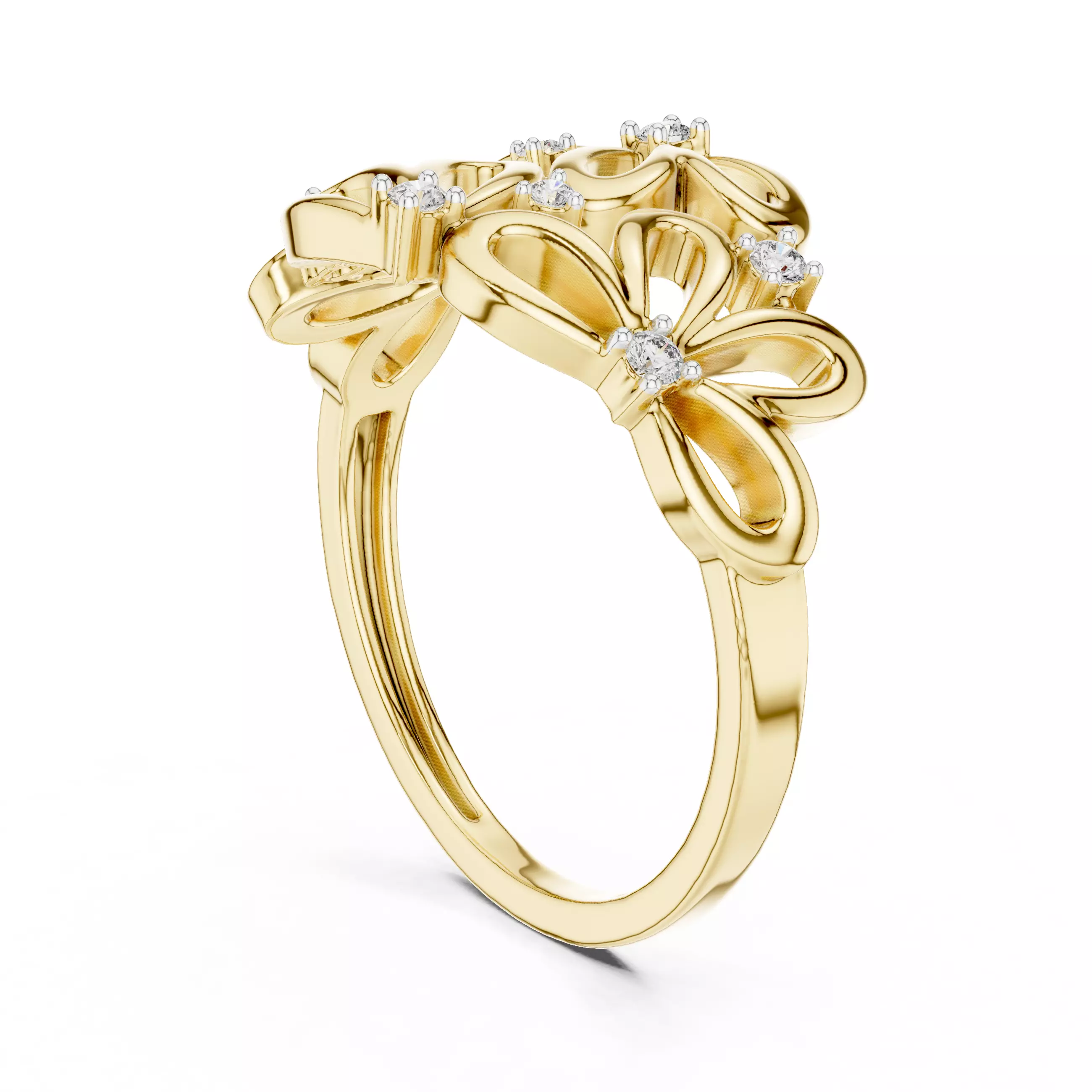 Heart Shape Round Diamond Engagement Wedding Ring 3DM STL Video 3D print model_6