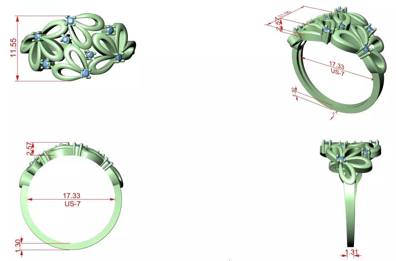 Heart Shape Round Diamond Engagement Wedding Ring 3DM STL Video 3D print model_12