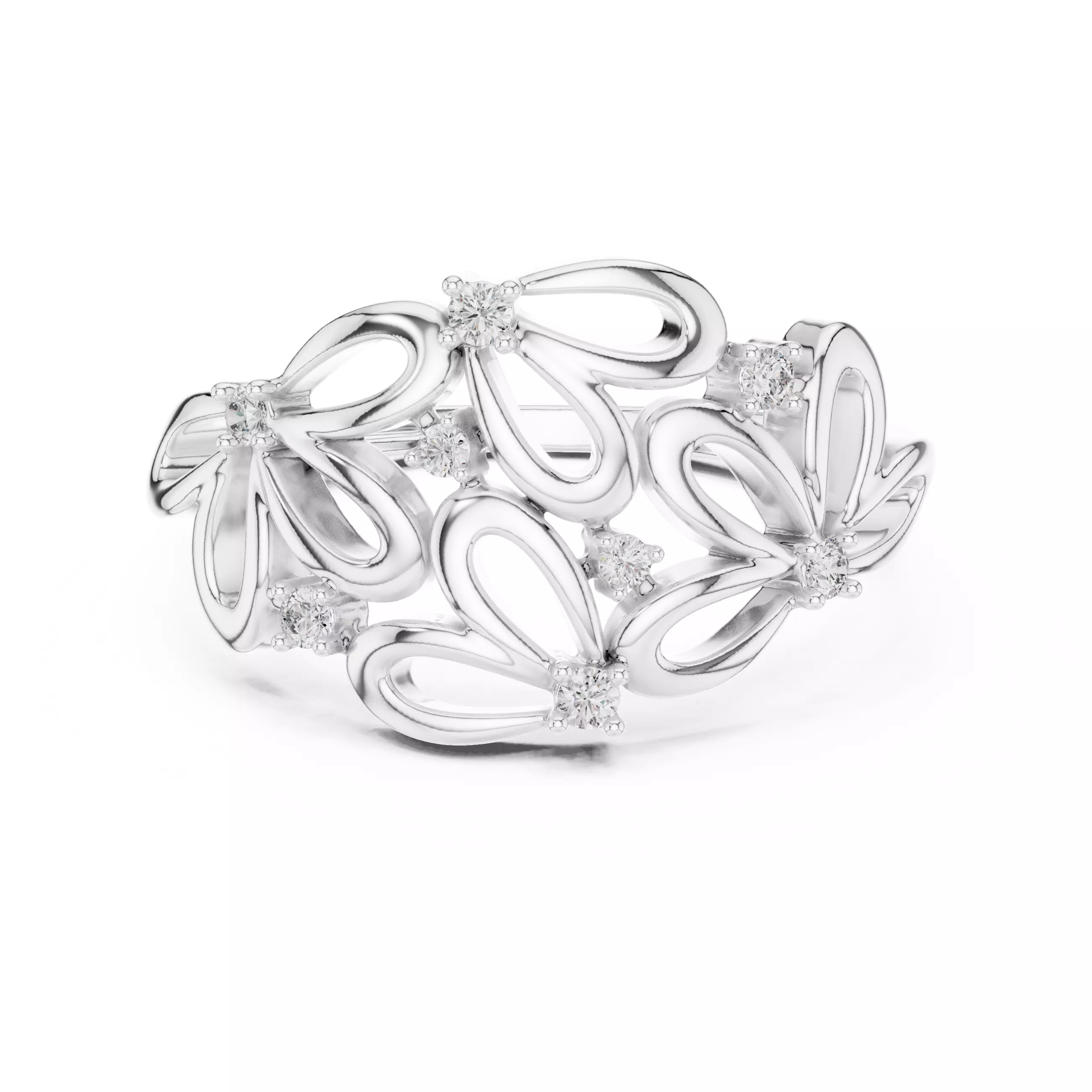 Heart Shape Round Diamond Engagement Wedding Ring 3DM STL Video 3D print model_2