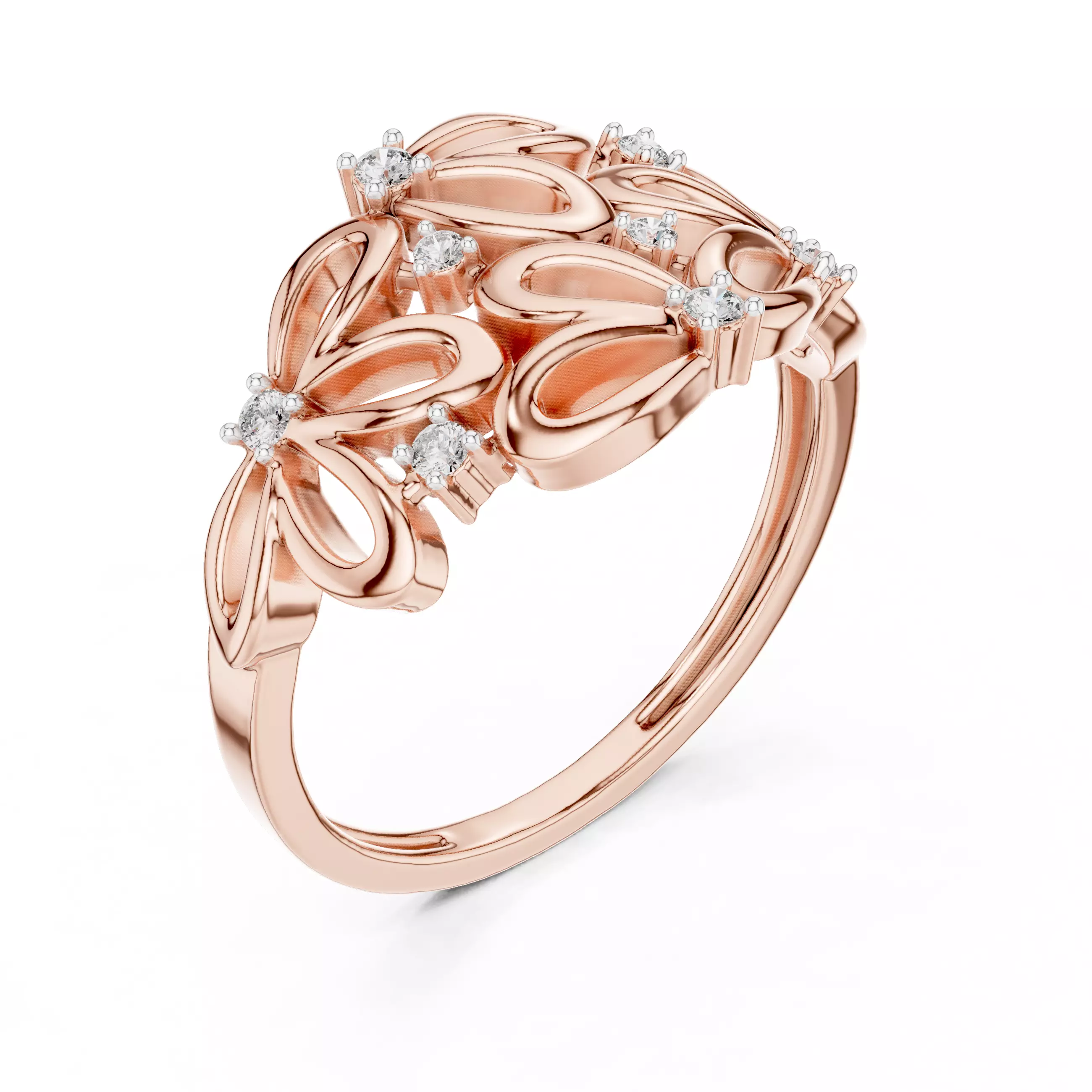 Heart Shape Round Diamond Engagement Wedding Ring 3DM STL Video 3D print model_4